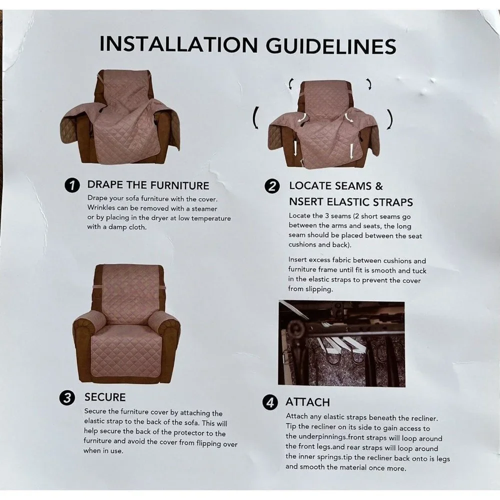 PureFit Reversible Recliner Sofa Cover Water Resistant Slipcover easy to clean(3
